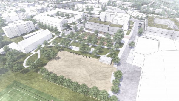 Lokalita mezi Panským dvorem a sportovní halou