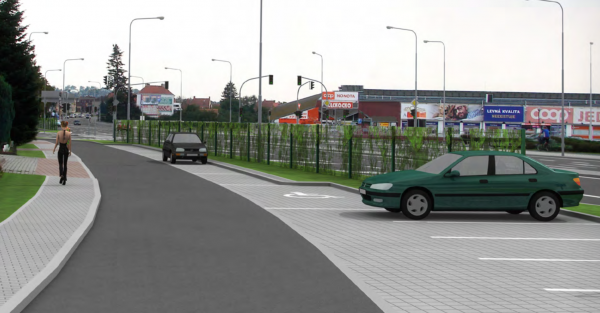 Vizualizace treláží podél silnice